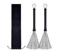 1Pair Drum Stick Brush Retractable Steel Wire Brush Comfortable Handle Drum Wire Brushes Beginner Practicing Retractable Stick