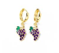1pair Enamel Colorful Strawberry Grape Peach Banana Dangles For Women Gifts