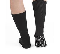 1Pair Extra Wide Diabetic Socks for Swollen Feet, Good Elasticity and Soft Cotton Diabetic Socks for Lymphedema, Obesity, Extra Wide feet or Leg Casts (43cm Length) Anti Slip Glue Bottom