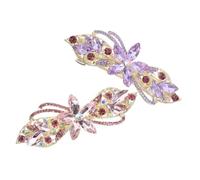 1Pair Floral Rhinestone Hair Clips for Women of Elegant Hair Barrettes with Spring Mechanism for Parties and Everyday Style Versatile Hair Accessories for Women