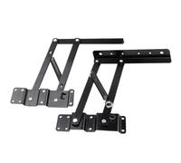 1Pair Folding Table Hinge Hydraulic Fold Lift Up Top Mechanism Lifting Shelf for Coffee Computer Furniture Hardware for Table(Black A)