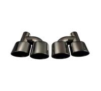 1pair For W204 Car Oval Exhaust Tip 63mm Inlet Chrome Silver Stainless Steel 165 * 85mm Outlet Dual Pipe End Tips Rear Tail Throat(Black)