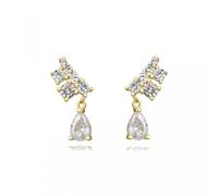 1pair Fruit Zircon Stud Earrings Silver Ear Needle Strawberry/Cherry Pendant Earrings