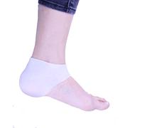 1pair Gel Heel Sleeve Moisturizing Silicone Heel Ankle Sleeve for Pain Relief Cushion (White)