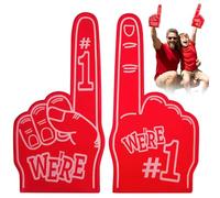 1Pair Gladiators Foam Finger - Giant Foam Finger Foam Hands - Number 1 Sports Foam Fingers - Large Foam Hand Pointing Finger for Sports Fans at Events & Games (Red), 46x23x1CM