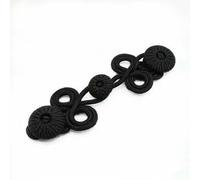 1Pair Gold Black Chinese Frog Closure Knot Button Fastener for Bags Garments Cheongsam Tang Suit Decoration Sewing Button-Black