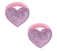 1Pair Golden Silver Pink Heart Crown Star Princess Headdress Hair Ropes Elastic Adjust(4)