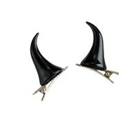 1pair Goth Hair Clip Horn Shape Hairpin Duckbills Hair Clip For Halloween Carnivals Ponytail Hairpins For Teens