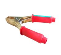 1Pair Heavy Duty Battery Clips, Big Copper Plated Insulated Alligator Clamps for Car Battery(Rot)