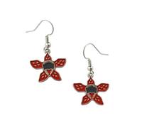 1Pair Horror Halloween Red Flower Earrings Stud, Zinc Alloy Metal Ears Stud for Women, Men