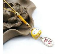 1Pair Japanese Lucky Cat Phone Strap Ceramic Charm Pendant Keychain Lanyard Bag Accessories Decor