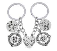 1Pair Key Ring No Matter Where Best Friend Pendant Lover Keychain Pendant Key Clasp Bag Ornaments Diy Craft Souvenir Birthday Gift.