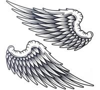 1Pair Large Temporary Tattoo Sticker for Women Men Angel Wings Waterproof Temporary Tattoos for Concert Party (Size 21cm x 22cm)