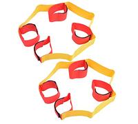 1Pair Legged Fixed Belt, Outdoor Sport Equipment for Teamwork Games, Multiplayer Elastic Foot Straps with Hook & Loop Design, Adjustable Length for 3 - 8 People, Ideal for Parent - (4-person leggings