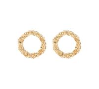 1pair Metalowe Small Geometric Earrings For Women Gold Color Round Star Earrings