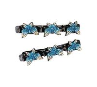 1Pair Multi Purpose Resin Hair Clip For Bangs And Updos Rhinestones Embellished Double Layer Slip Resistant Design Resin Hair Clip With Rhinestones