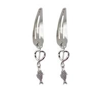 1pair Multiple Type Can Choose Hairpin Metal Dangle Pendant Hair Clip For Side Spring Hairpins Teens