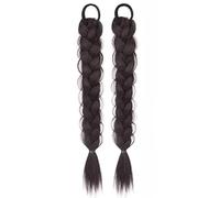 1Pair Natural Braid Ponytail Hair Extension Rope For Women Girl With Synthetic Fiber Decors Braids Hairband For Quick Hair Styles