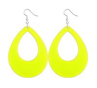 1Pair Neons Earrings Women Red Green Colourful Vintage Lightweight Fashion Jewelry for 80s 70s Vintage Water Droplet