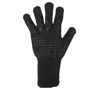 1Pair Oven Mitts Extreme Heat Resistant Non-Slip BBQ Gloves Fireproof Microwave Oven Gloves Flame Retardant 300-500 Centigrade for Barbecue(Black)