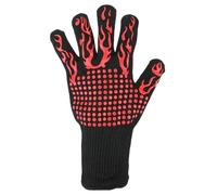 1Pair Oven Mitts Extreme Heat Resistant Non-Slip BBQ Gloves Fireproof Microwave Oven Gloves Flame Retardant 300-500 Centigrade for Barbecue(Red)