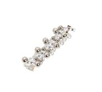 1pair Pearl Telephone Wire Hair Band High Elastic Rope Rubber Not Harm Ponytails Accessories for Thick & Thin Hair(Silver)