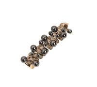 1pair Pearl Telephone Wire Hair Band High Elastic Rope Rubber Not Harm Ponytails Accessories for Thick & Thin Hair(Light brown)