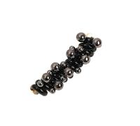 1pair Pearl Telephone Wire Hair Band High Elastic Rope Rubber Not Harm Ponytails Accessories for Thick & Thin Hair(Black)