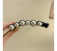 1pair Pearls Hairpins Banana Clip for Women Ponytail Twist Claw Sweet Hairpin Girl Ponytail Barrettes Hairgrips Hair Accessories