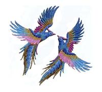 1Pair Phoenix Patches, Iron on Embroidered Patch Fabric Peacock Sew on Appliques Trims for Jackets Backpack Wedding Dress Clothing Decoration