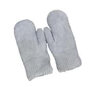 1pair Plush Wool Gloves Women Winter Thicken Short Mittens All-wrapped for Warm(Grey)