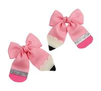 1Pair Practical Fabric School Spirit Hair Accessory Pencil Themed Clip For Dance Classes Birthday Parties Fabric Pencil Bows Hairpin