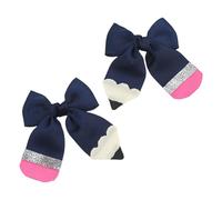 1Pair Reusable Fabric School Hair Bows For Children Cheerleader Accessories Sports Event Daily Styling