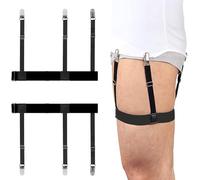 1Pair Shirt Stays for Men,Adjustable Shirt Tucker Suspender Clips Suit Accessories Garters Holders for Mens Tightener Stay Non-Slip Suspenders Keep Shirts Tucked In Trousers for Military,Police,Office
