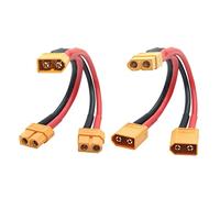 1Pair Short XT60 Parallel Battery Connector Cable,14AWG XT60 Male to Female Y Splitter Adapter Cable,10cm/3.93inch for RC Multicopter Quadcopter