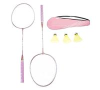 1Pair Shuttlecocks Racquet Light Weight Badminton Racket Set Professional Double Badminton Racquet For 2 Players Playing Shuttlecocks For Kids Players Indoor Outdoor Sport