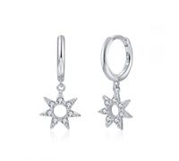 1pair Silver Ear Buckle Ladies Devil's Eye Pendant Hoop Earrings European And American Style