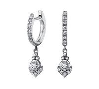 1pair Silver Ear Buckle Ladies Devil's Eye Pendant Hoop Earrings European And American Style