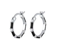 1pair Silver Ear Needle Black Enamel Star/Heart/Moon Gold Earrings Geometric Pendant Hoop Earrings