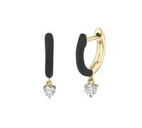 1pair Silver Ear Needle Black Enamel Star/Heart/Moon Gold Earrings Geometric Pendant Hoop Earrings