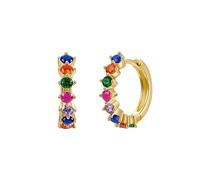 1pair Silver Ear Needle Water Drop Zircon Hoop Earrings For Women Metal Earrings Gift
