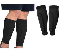 1Pair Ski Shin Pads, Shin Pad Sleeves Shins Brace Sleeve with, Antislip Collision Avoidance Shin Protectors Long Shin Defenders for Skiing, Calf Protective Crashproof Guard (Black, M)