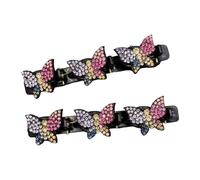 1Pair Sparkling Rhinestones Acrylic Hair Clip Secure Flyaways with Practical Double Layer Design for Daily Use Rhinestones Hairpin for Bangs