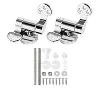 1Pair Stainless Steel Toilet Seat Hinge Replacement compatible with All Toilet Seat Cover Lid Soft Close Silver