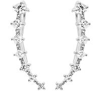 1Pair Sterling Silver Star Earrings Fashion Crystal Beads Ear Hook Long Clips Minimalist Earrings for Women Girl Jewelry Giftsilver Convenient Design