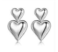 1Pair Temperament Geometric Double Layer Heart Earrings Novel Ear Studs Handmade Lightweight Pendants Fashion Jewelry Temperament Ear Studs Ear Jewelry For Women