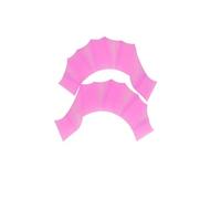 1Pair Unisex Type Silicone Girdles Swimming Hand Fins Flippers Finger Webbed Gloves Paddle Water Sports Accessories(Pink,M 16X8X2 CM)