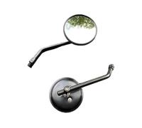 1Pair Universal 10mm Round Motorcycle Rearview Mirrors Chrome Black | Side Mirrors Retrovisor Mirror For Scooter E-Bike Oxidation-resistant Anti-scratch