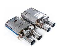 1Pair Universal 2/2.36/2.5/2.75/3 Inch Exhaust Single Inlet Double Outlet H Type Vacuum Muffler Cutout L&R Car Exhaust Pipe Tailpipe(Only Muffler 70MM)