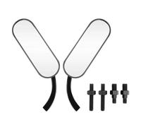 1pair Universal 8 10mm Oval Side Mirror Motorcycle Bright Black Rearview Mirrors For Dyna For Electra For Glide OUSDUO